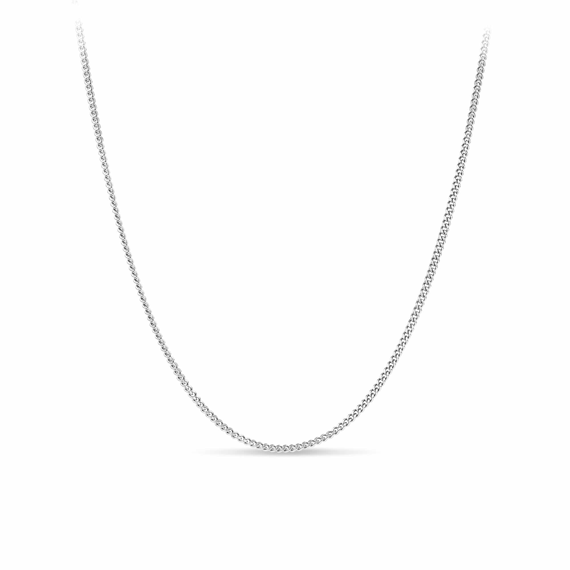 50cm Solid Curb Link Chain in 9ct White Gold