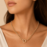 Solid Belcher Link Necklace in 9ct Yellow Gold