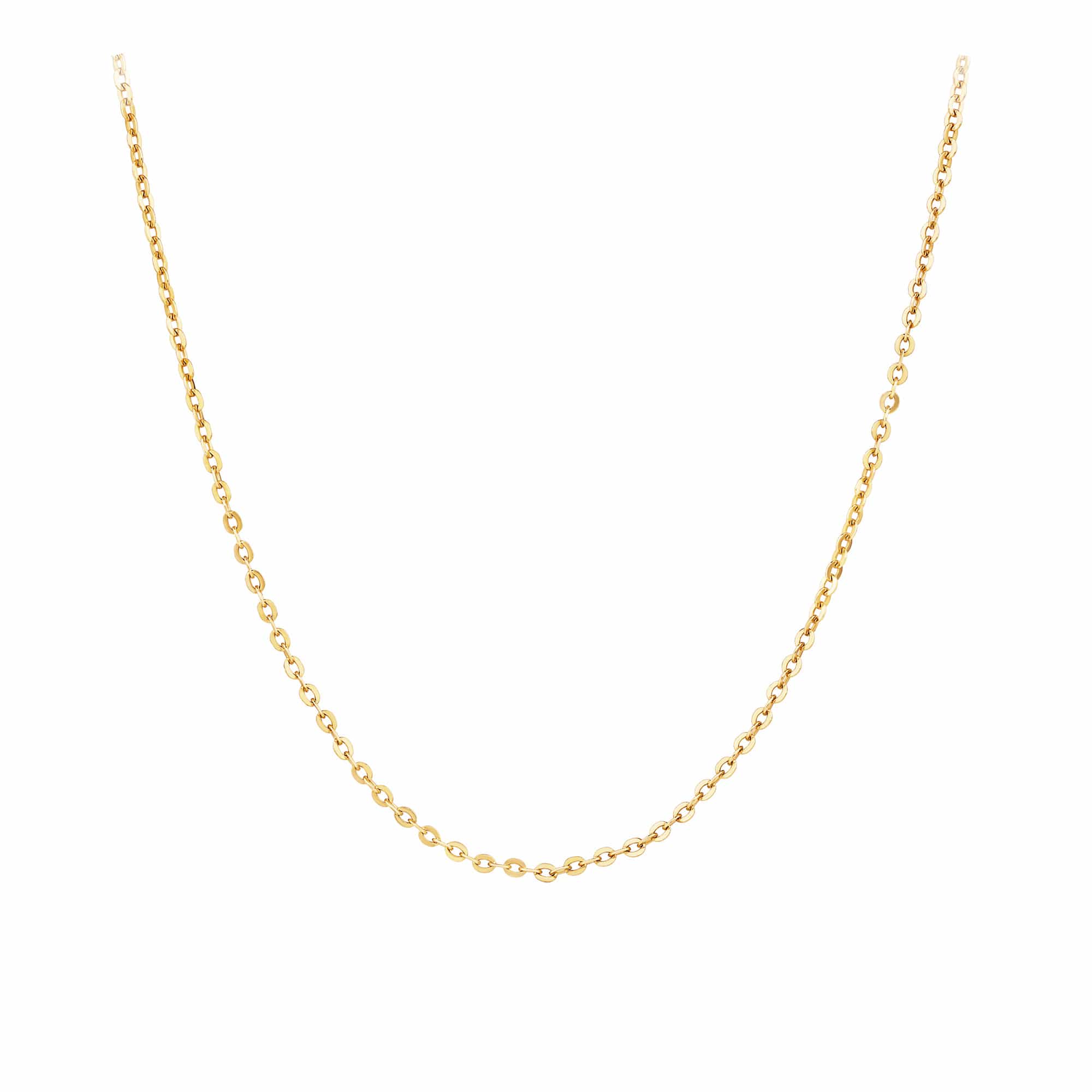 50cm Flat Diamond Cut Cable Chain in 9ct Yellow Gold