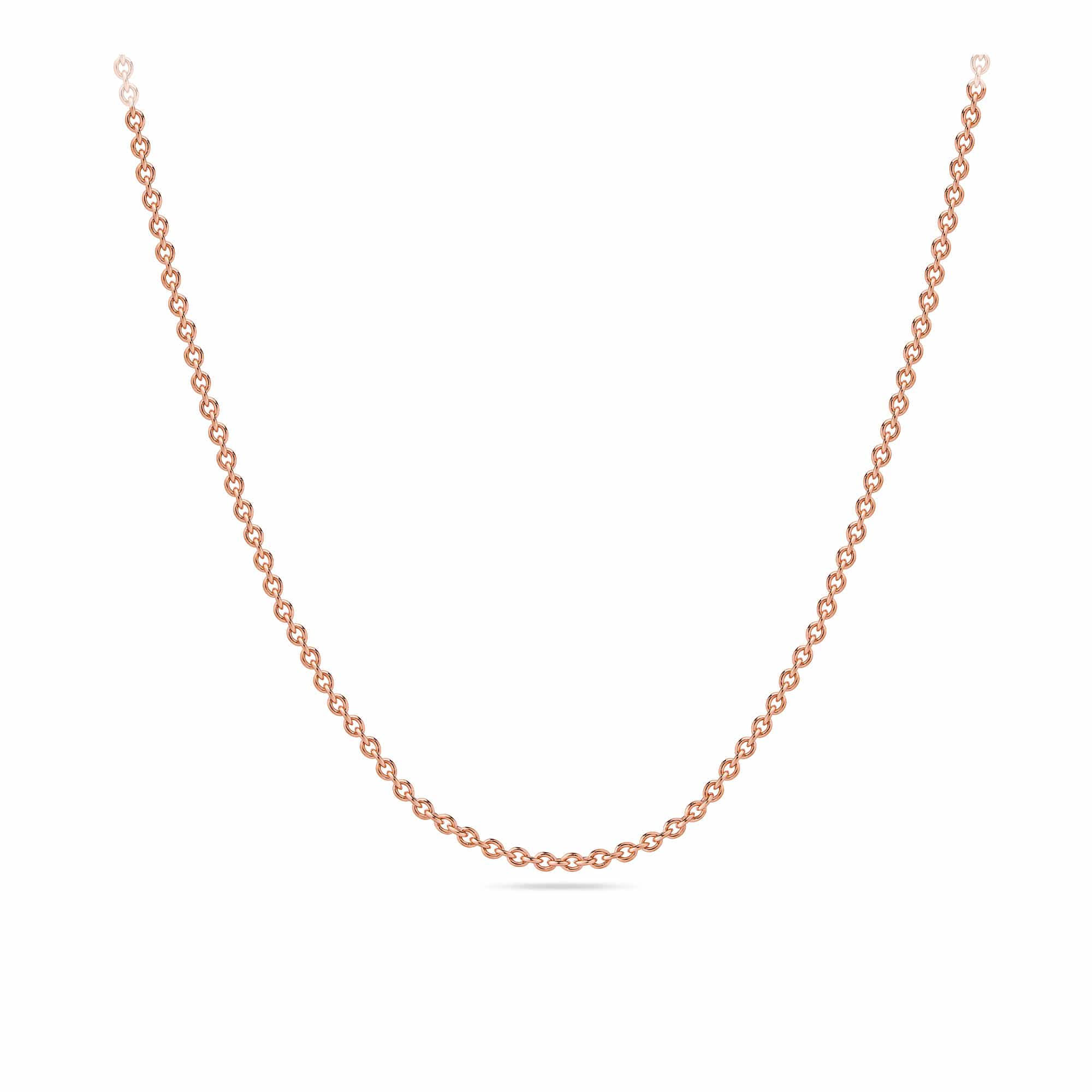 45cm Cable Link Slider Solid Chain in 9ct Rose Gold