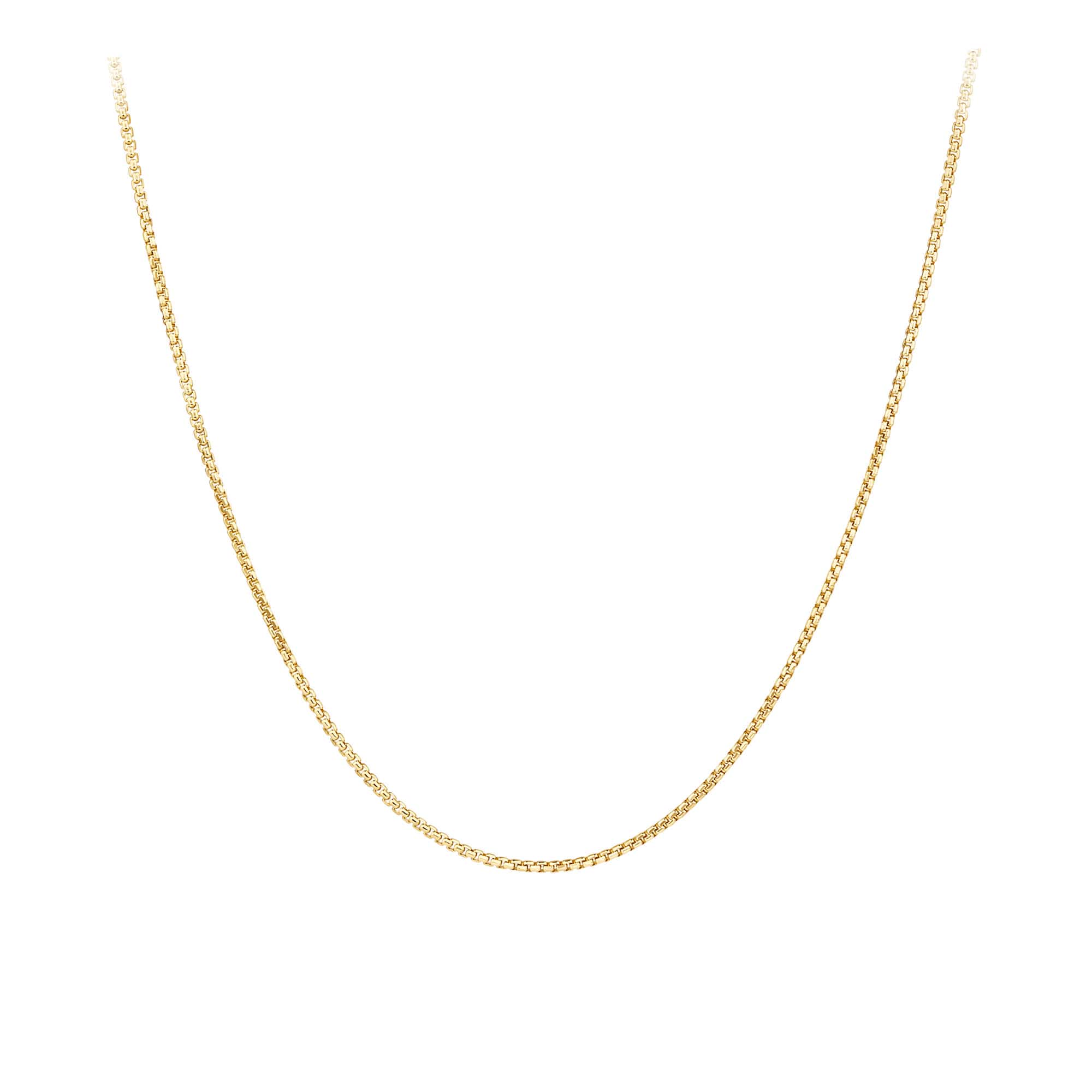 45cm Box Chain with Slider in 9ct Yellow Gold