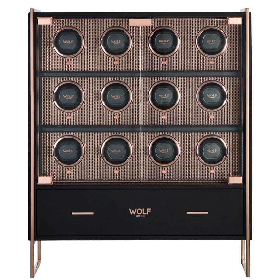 WOLF Axis 12 Piece Watch Winder Cabinet Copper | Wallace Bishop