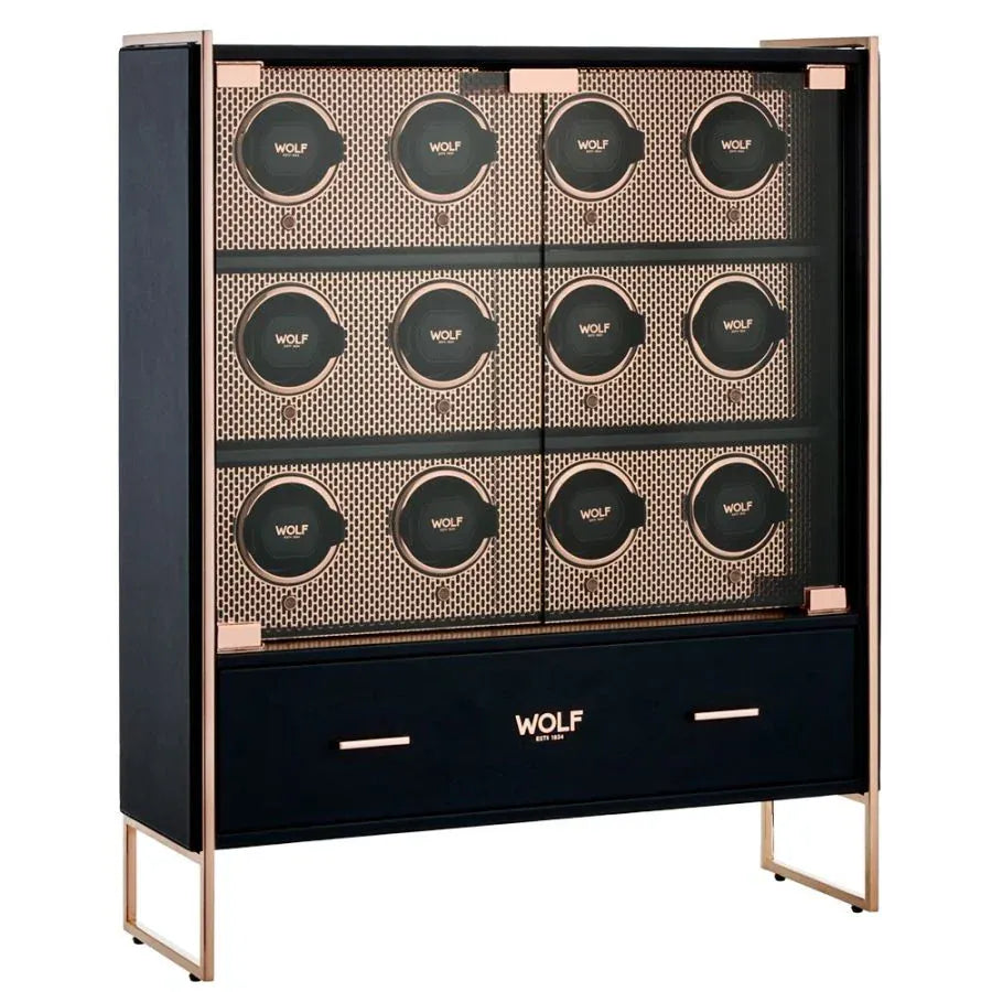 WOLF Axis 12 Piece Watch Winder Cabinet Copper | Wallace Bishop