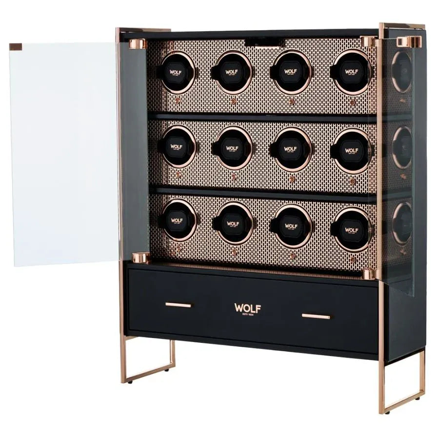 WOLF Axis 12 Piece Watch Winder Cabinet Copper | Wallace Bishop