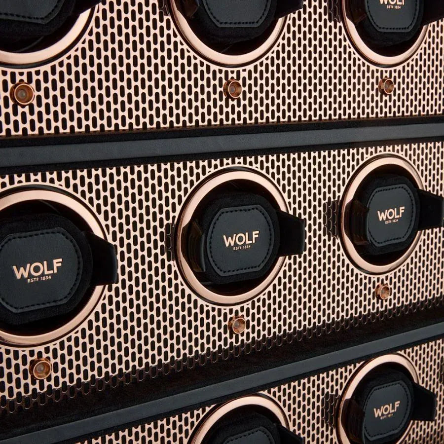 WOLF Axis 12 Piece Watch Winder Cabinet Copper | Wallace Bishop