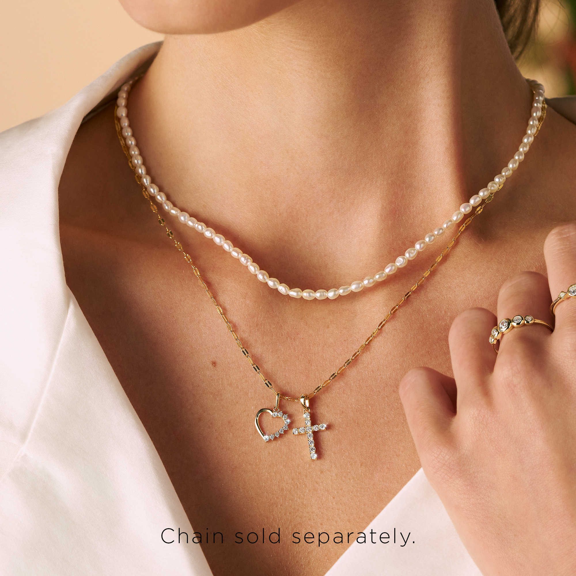 Cubic Zirconia Heart Pendant in 9ct Yellow Gold