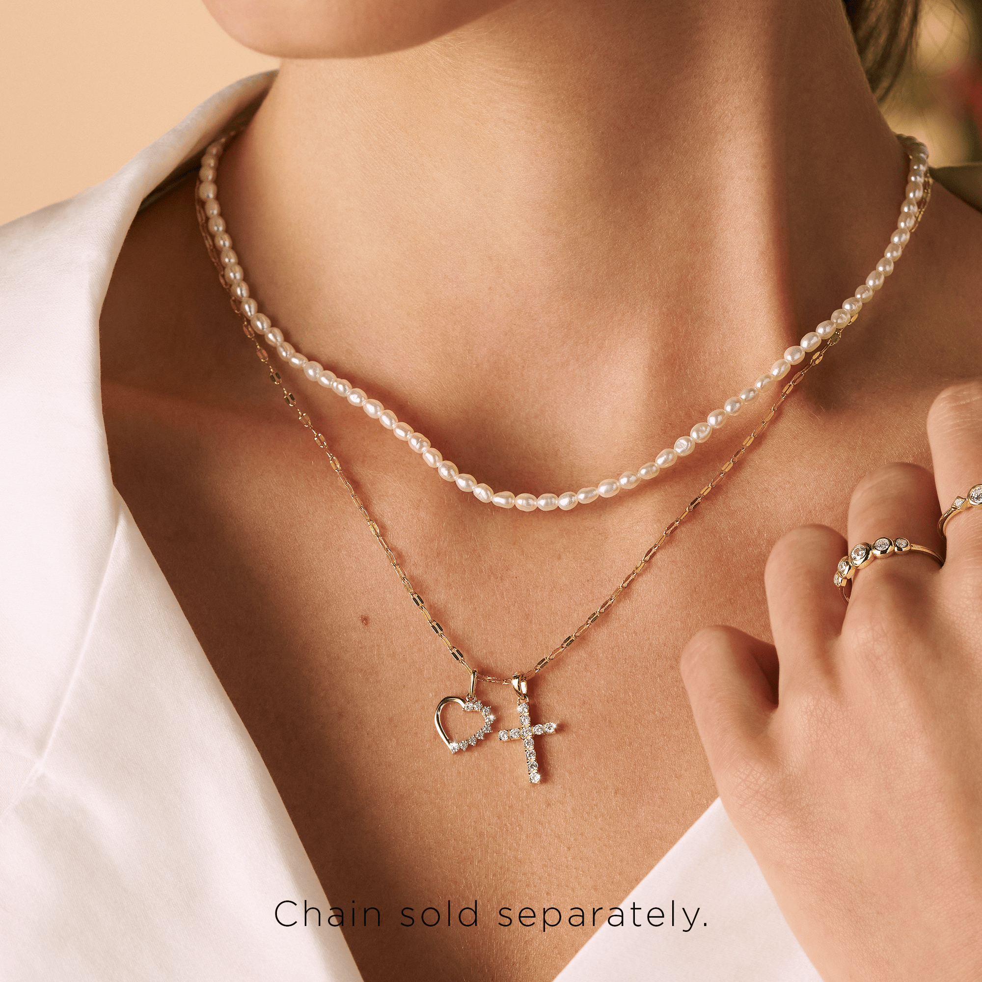 Cubic Zirconia Cross Pendant in 9ct Yellow Gold
