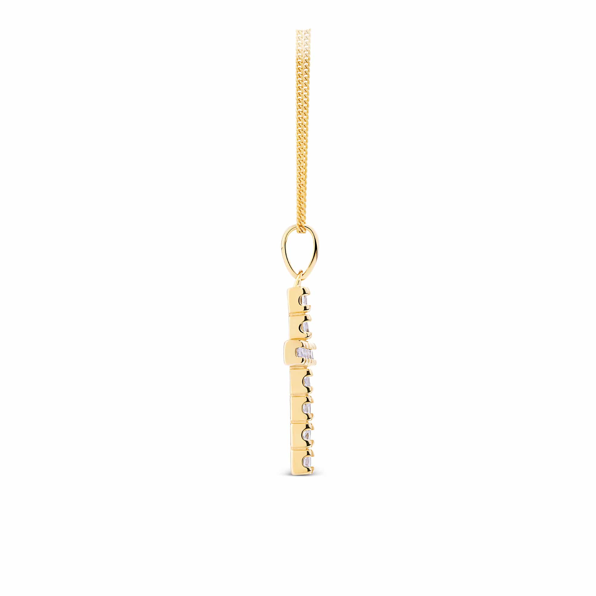 Cubic Zirconia Cross Pendant in 9ct Yellow Gold