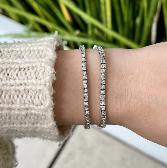 0.25ct TW Lab-Grown Diamond Tennis Bracelet in Sterling Silver
