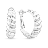 Croissant Hoops in Sterling Silver