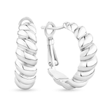 Croissant Hoops in Sterling Silver