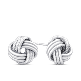 Open Knot Stud Earrings in Sterling Silver