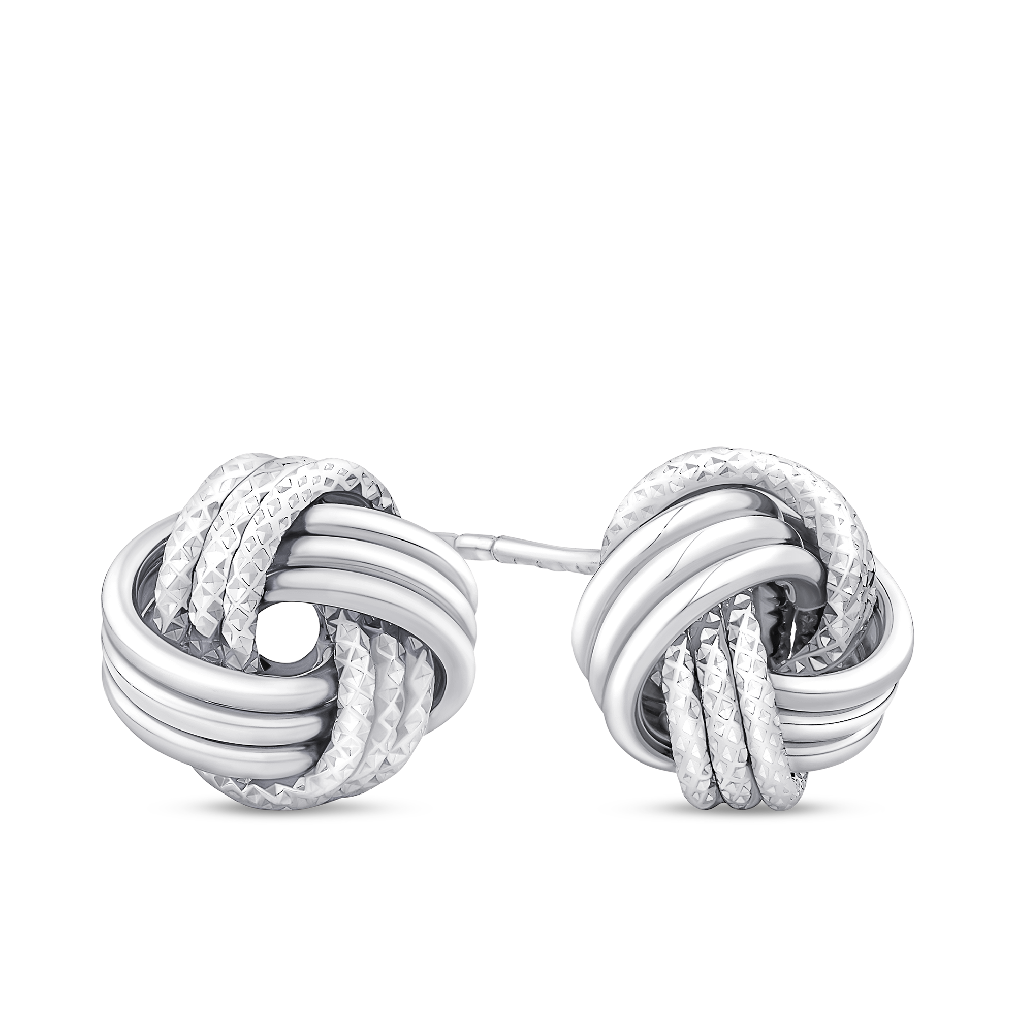 Open Knot Stud Earrings in Sterling Silver