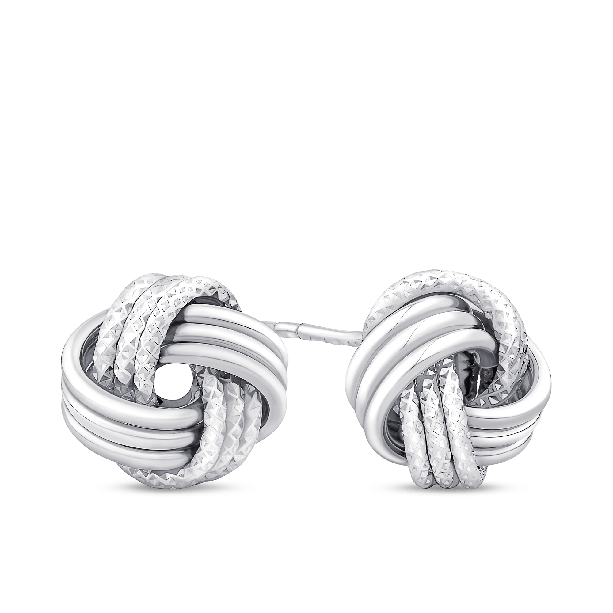 Open Knot Stud Earrings in Sterling Silver