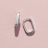 Rectangular Huggie in Sterling Silver