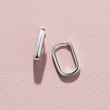 Rectangular Huggie in Sterling Silver