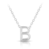 B' Initial Slider Necklace in Sterling Silver,