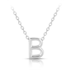 B' Initial Slider Necklace in Sterling Silver,