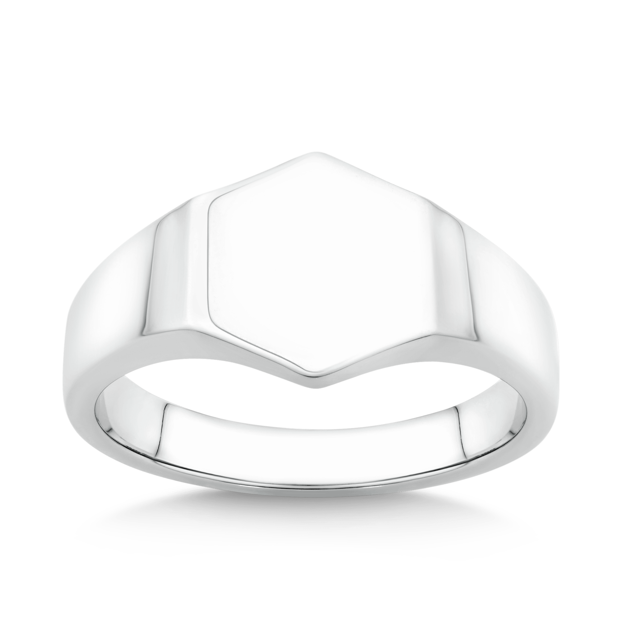 Hexagon Shaped Ring in Sterling Silver