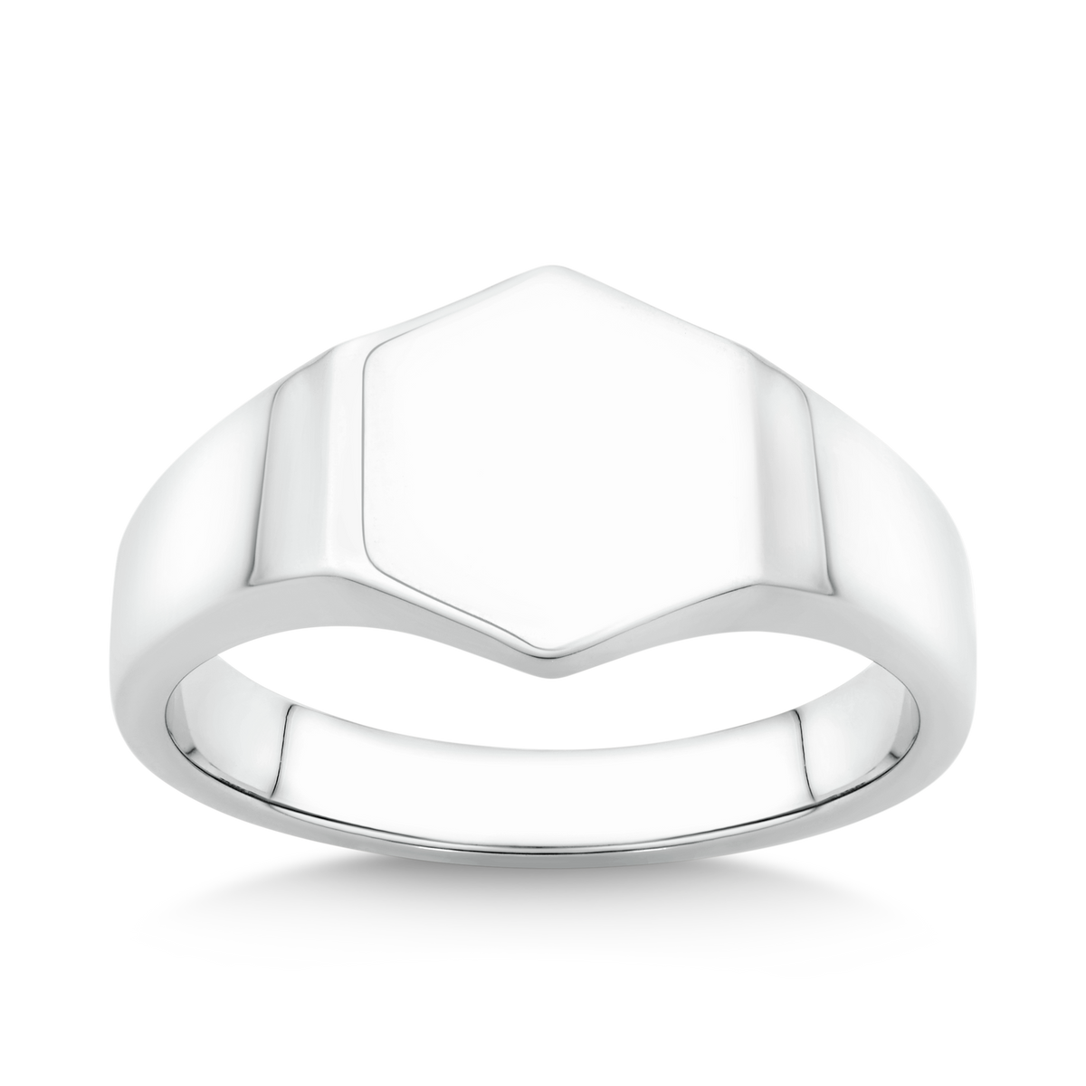 Hexagon Shaped Ring in Sterling Silver