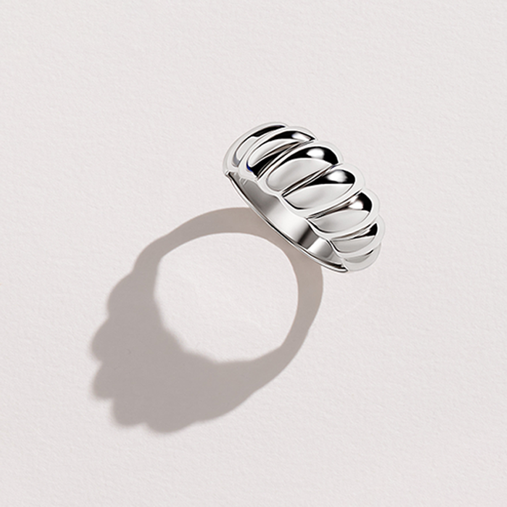 Croissant Ring in Sterling Silver