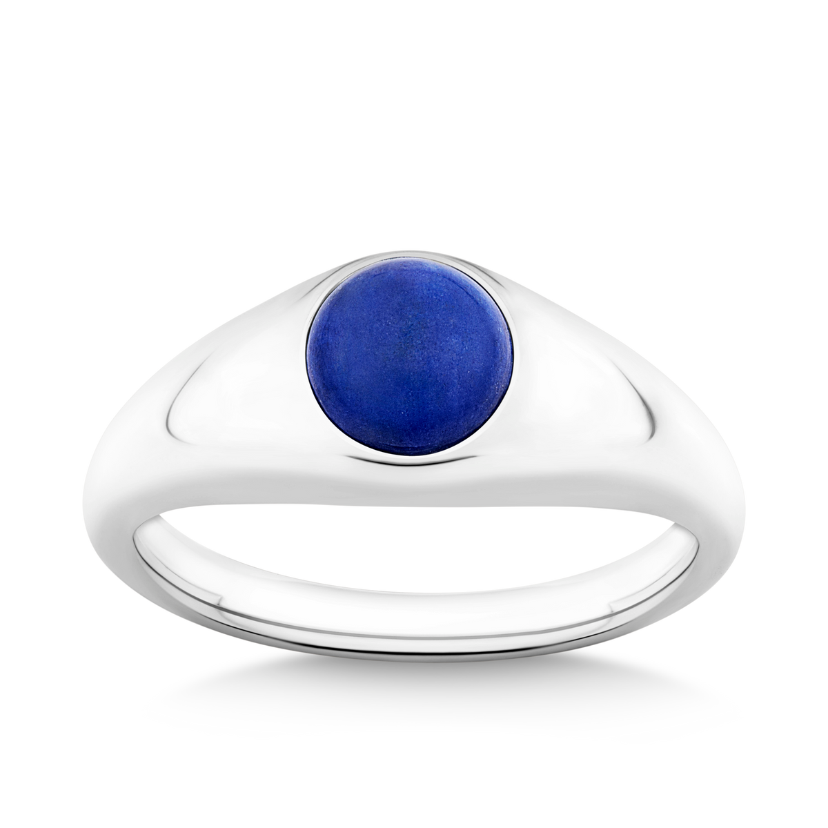 Blue Signet Ring in Sterling Silver
