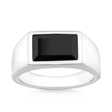 Onyx Signet Ring in Sterling Silver