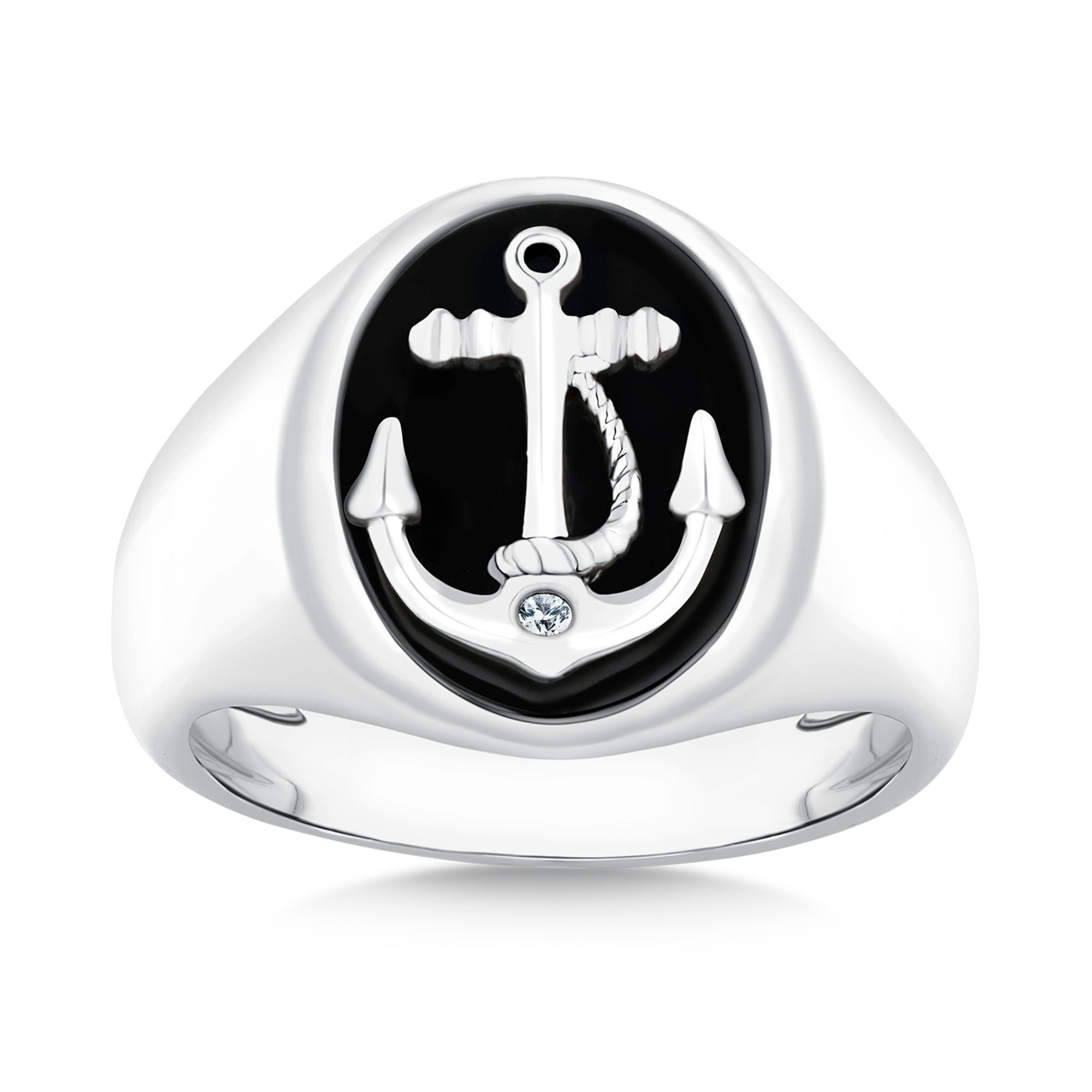 Anchor signet ring sales