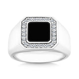 Onyx Signet Ring in Sterling Silver