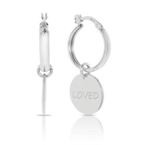 Sterling Silver "Loved" Hoops