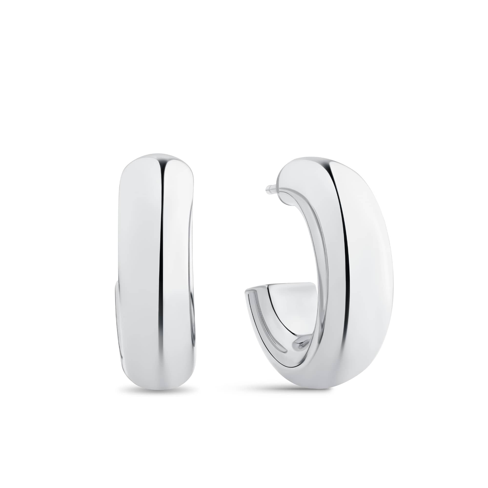 Small Round Hoop Earrings in Sterling Silver