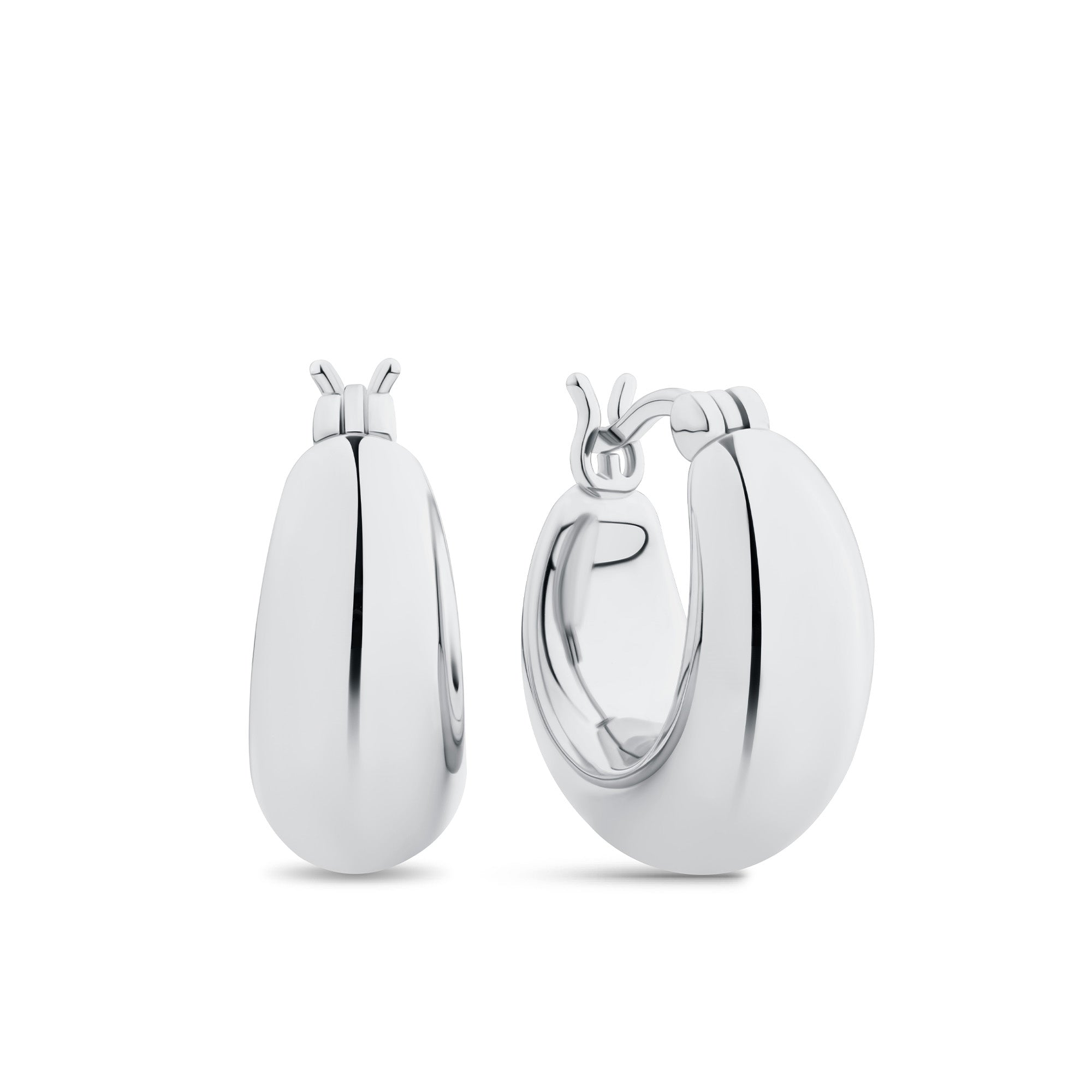 Graduated Hoop Earrings in Sterling Silver