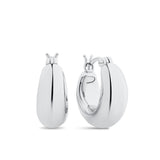 Graduated Hoop Earrings in Sterling Silver