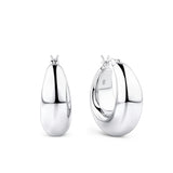 Large Graduated Hoop Earrings in Sterling Silver