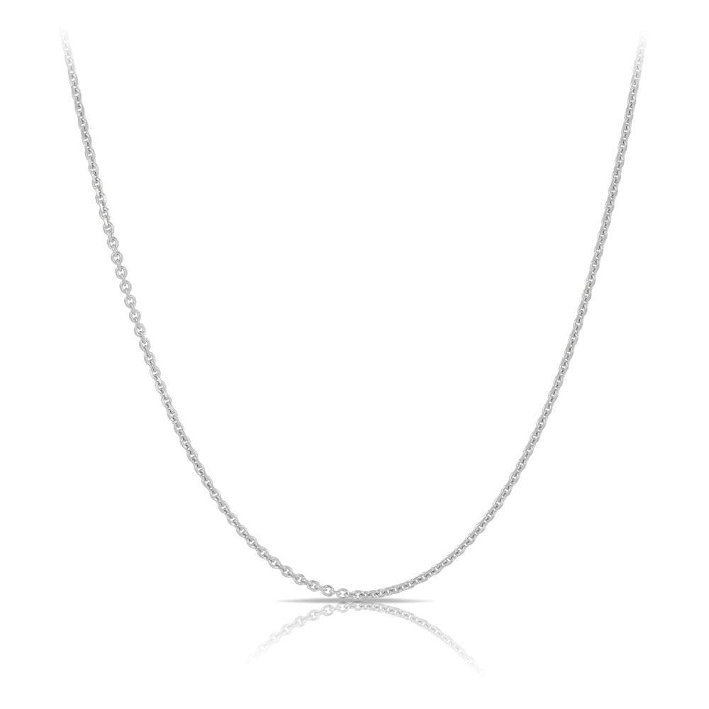 50cm Cable Slider Chain in 9ct White Gold