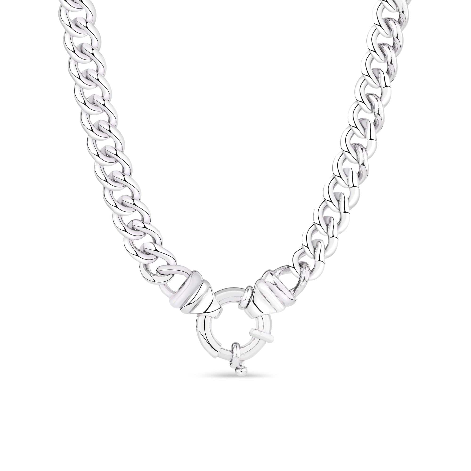 50cm Euro Bolt Curb Link Chain in Sterling Silver