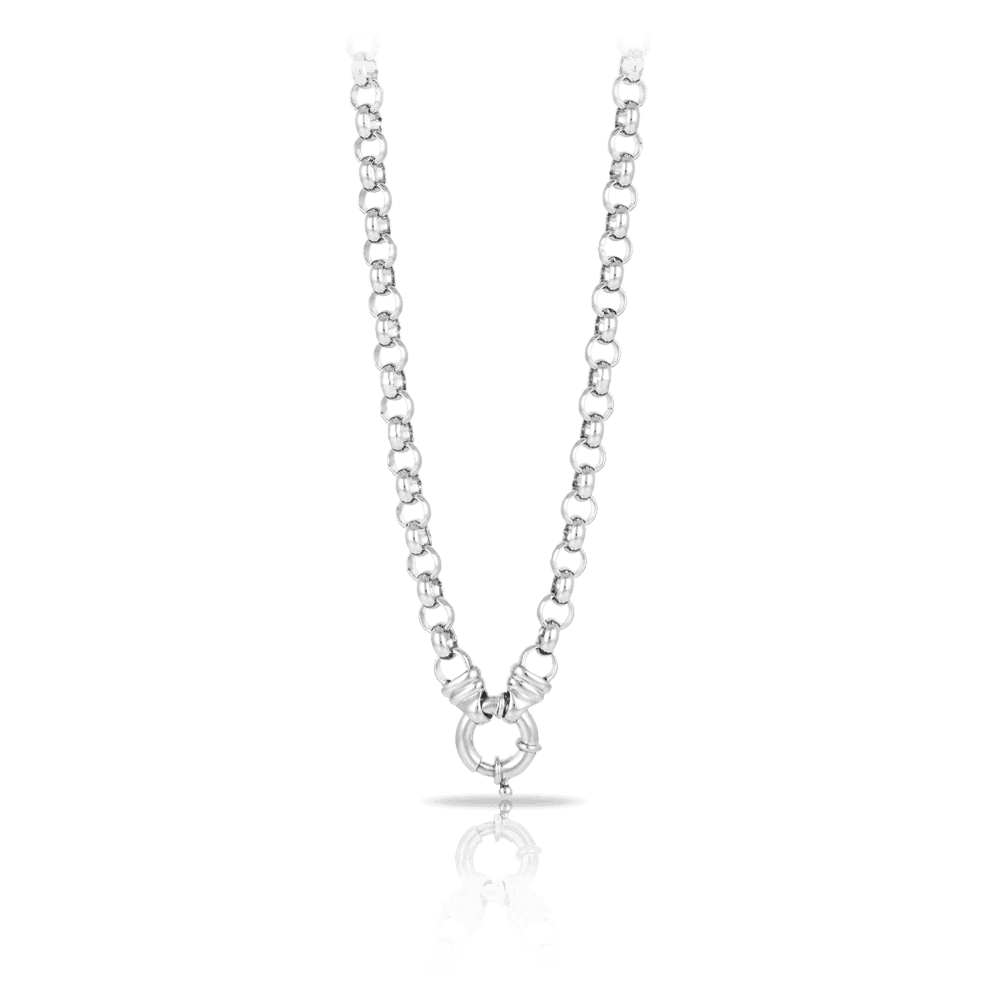 50cm Euro Round Belcher Link Necklet in Sterling Silver