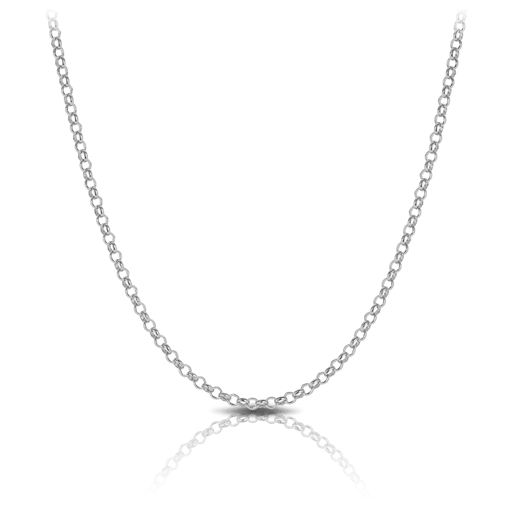 50cm Solid Belcher Chain in 9ct White Gold