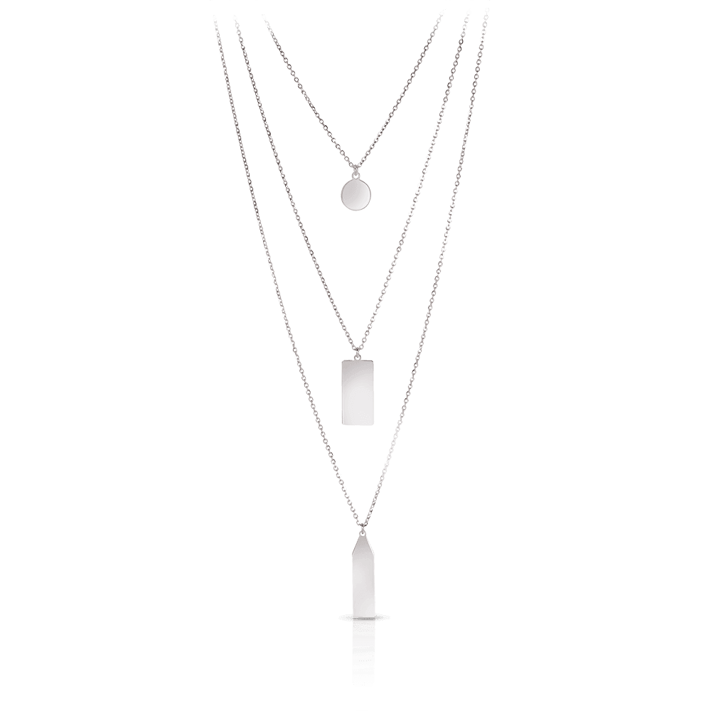 50cm Triple Strand Charm Necklace in Sterling Silver - Wallace Bishop