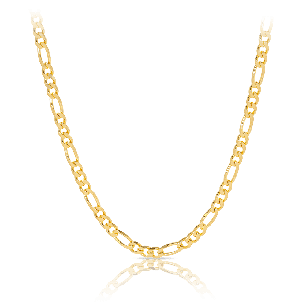 55cm Figaro Chain in 9ct Yellow Gold