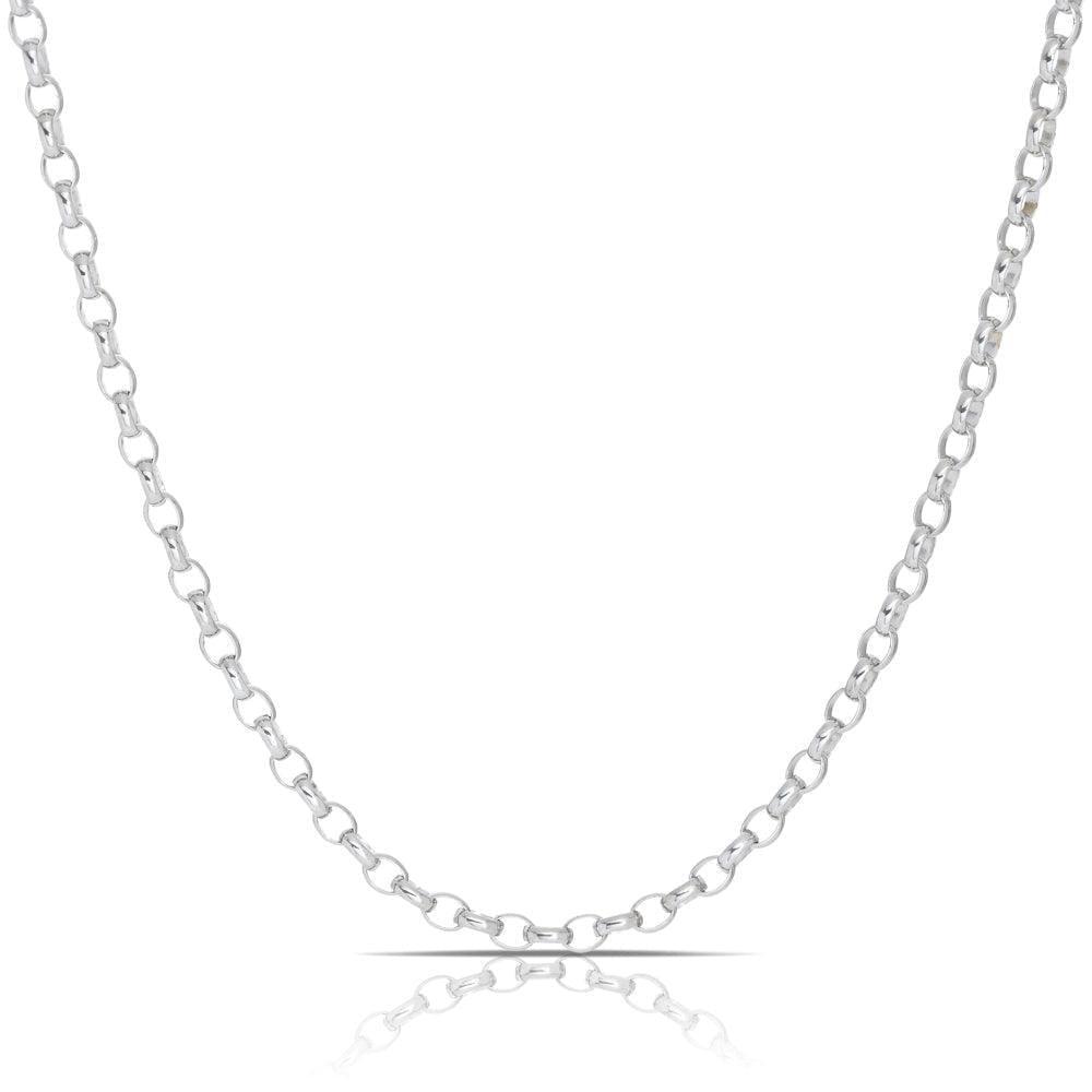 55cm Oval Belcher Chain in Sterling Silver - Wallace Bishop