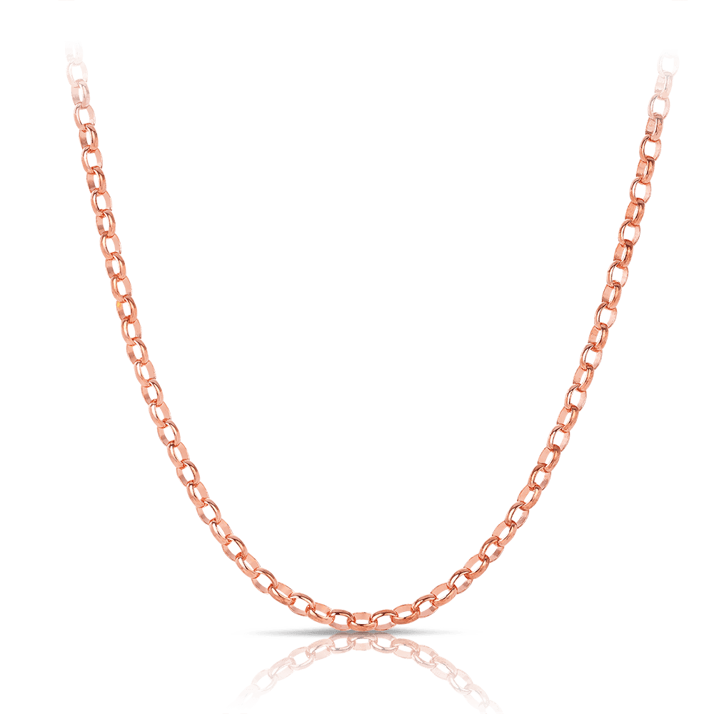 55cm Oval Belcher Solid Chain in 9ct Rose Gold