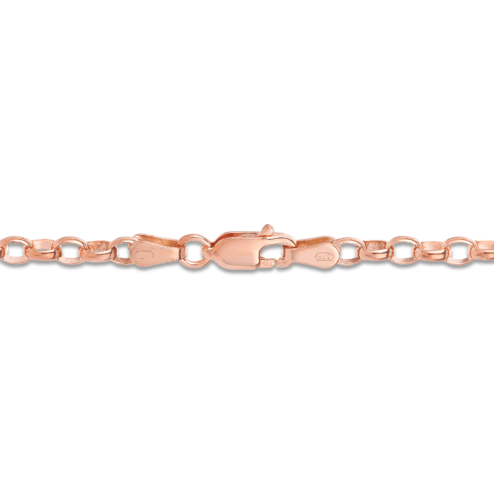 55cm Oval Belcher Solid Chain in 9ct Rose Gold