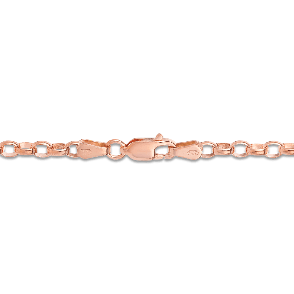 55cm Oval Belcher Solid Chain in 9ct Rose Gold - Wallace Bishop