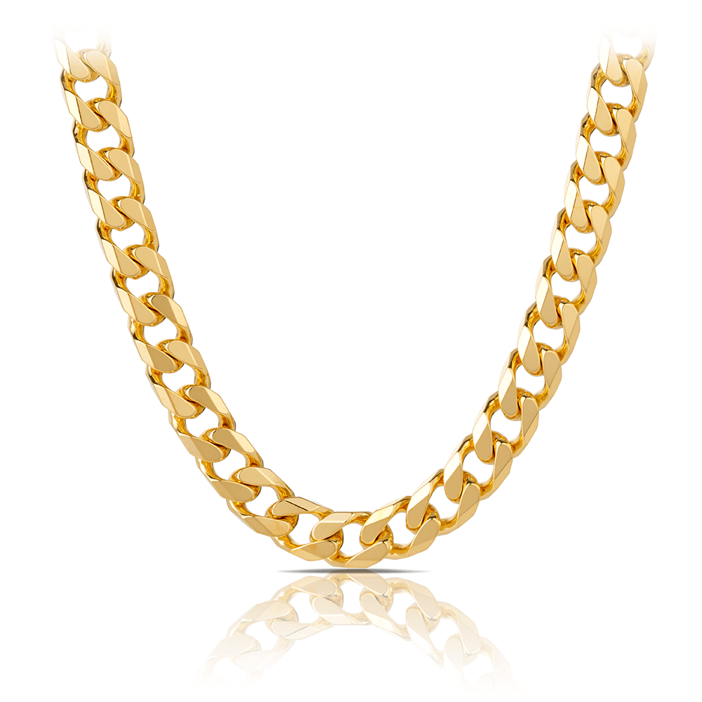 55cm Solid Curb Chain in 9ct Yellow Gold - Wallace Bishop