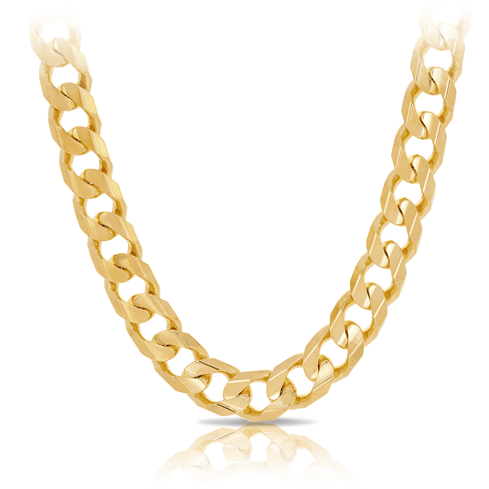 55cm Solid Curb Chain in 9ct Yellow Gold