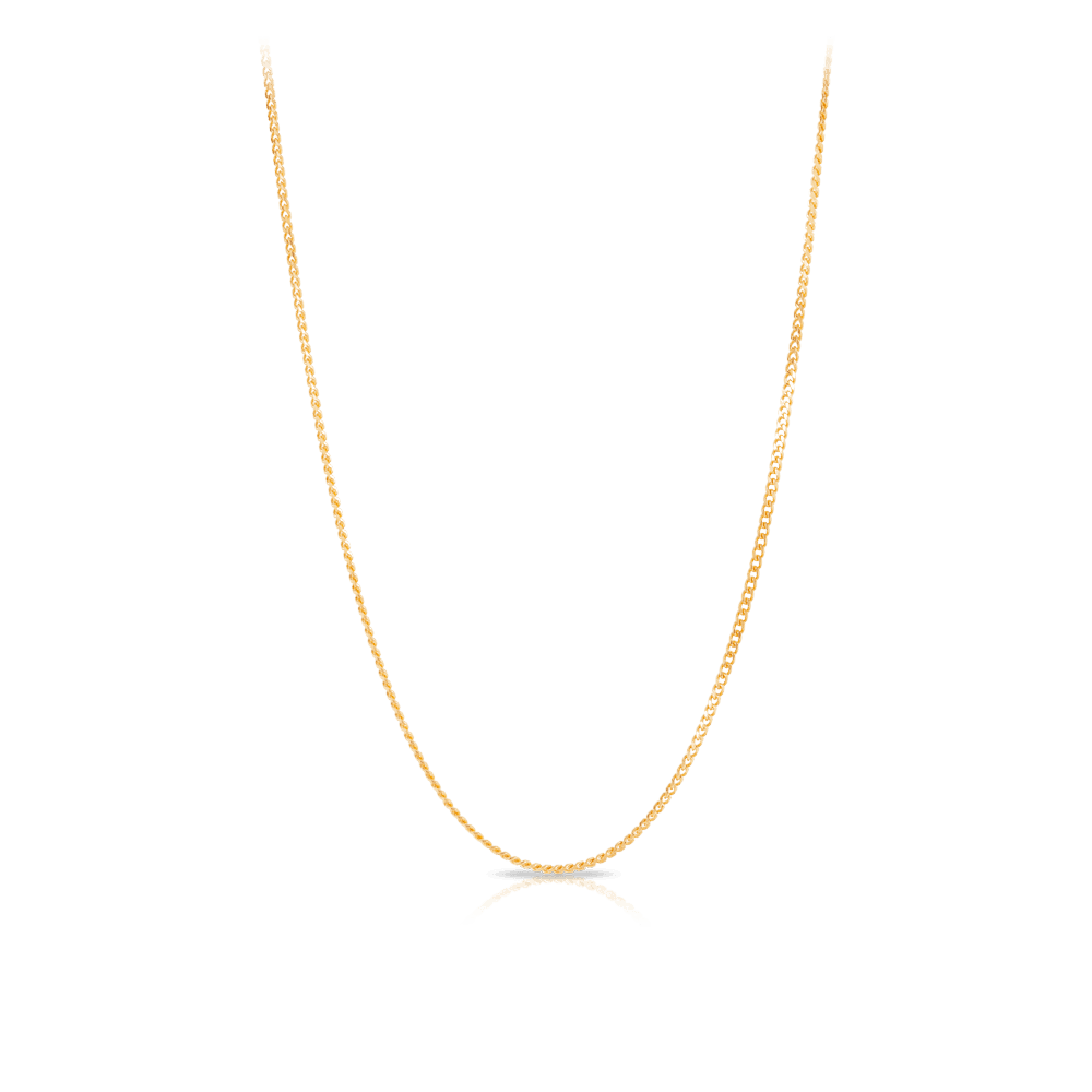 55cm Solid Curb Link Chain in 18ct Yellow Gold
