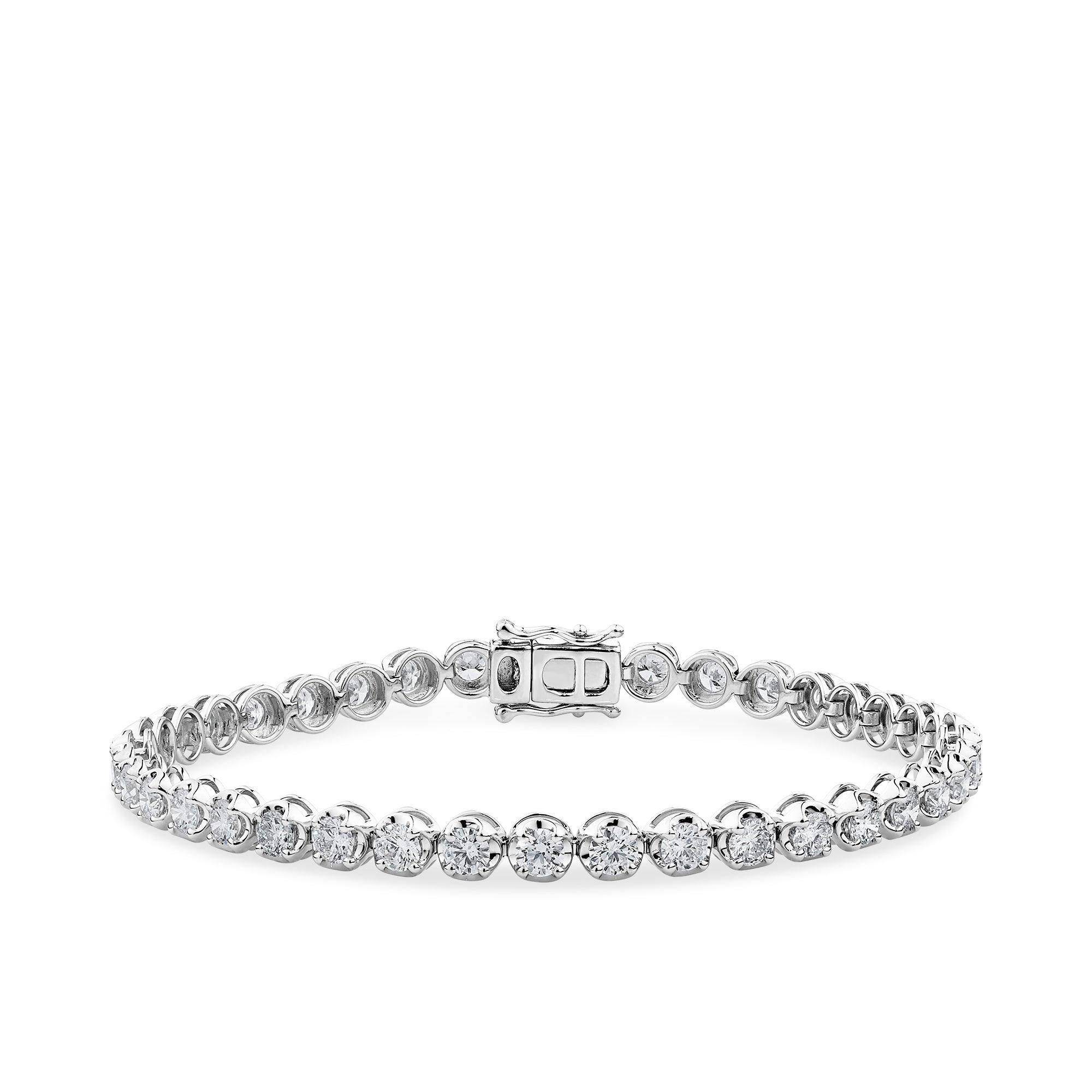 5.00ct TW Round Brilliant Cut Diamond Tennis Bracelet in 18ct White Gold