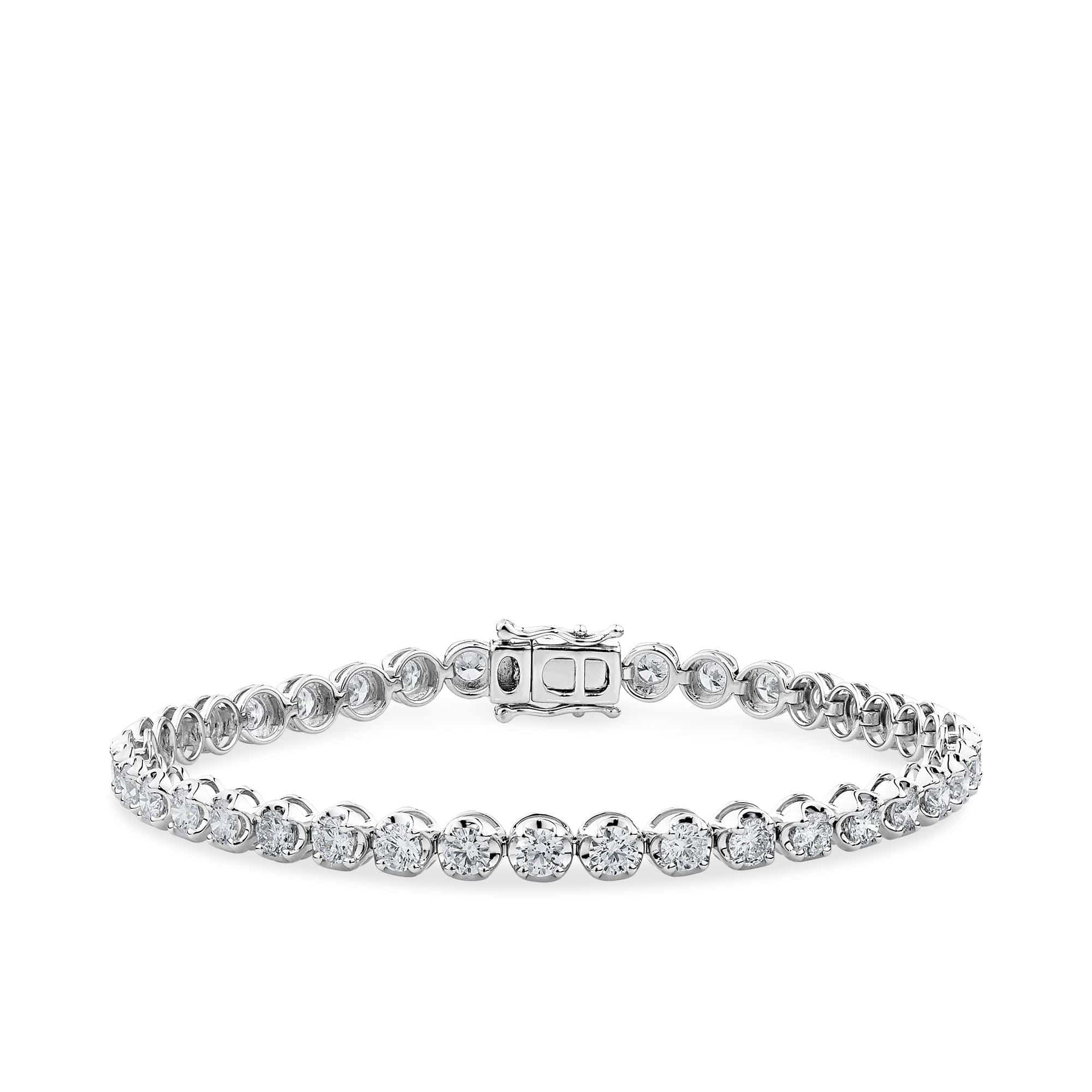 5.00ct TW Round Brilliant Cut Diamond Tennis Bracelet in 18ct White Gold