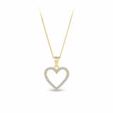 Cubic Zirconia Heart Pendant in 9ct Yellow Gold